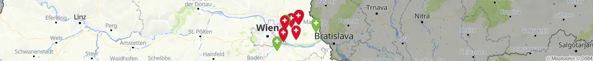Kartenansicht für Apotheken-Notdienste in der Nähe von Obersiebenbrunn (Gänserndorf, Niederösterreich)